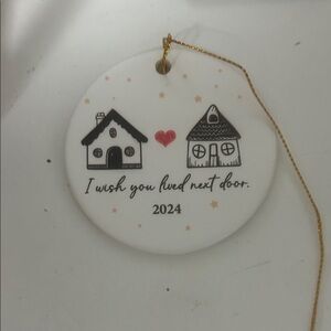 Charming White Holiday Ornament with Heart Design